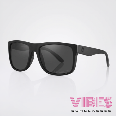 Stylish black polarized sunglasses with modern square frames for everyday wear