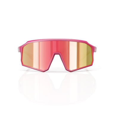 Brooklyn sport shield sunglasses in Pink / Pink, pink lens on pink frame, front view