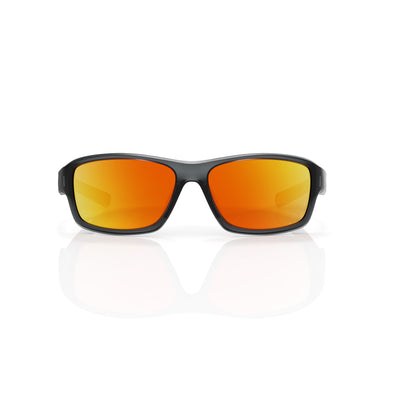 Nova sport wrap sunglasses in Orange / Smoke Grey, orange lens on smoke grey frame, front view